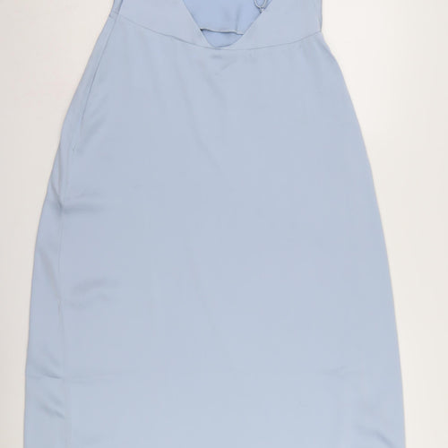 VILA Women's Blue Slip Dress UK 14 Summer Midi