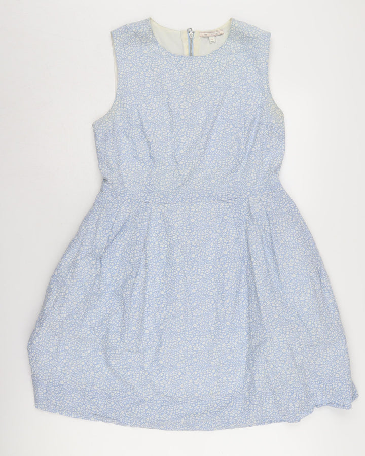 Gap Women's Blue Floral Fit & Flare Knee Length Dress