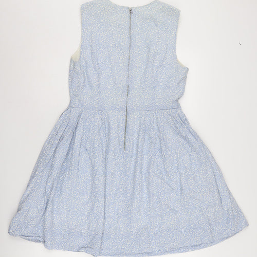 Gap Women's Blue Floral Fit & Flare Knee Length Dress