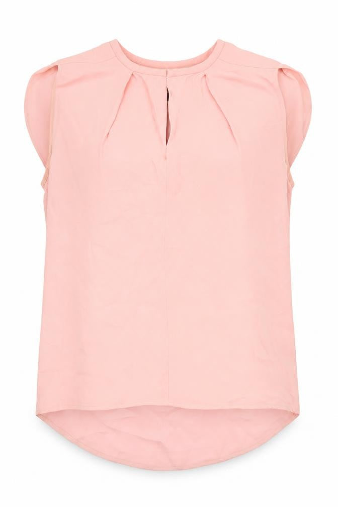 Front view of Ipekyol Women's Pink Sleeveless Blouse, size 10, Viscose