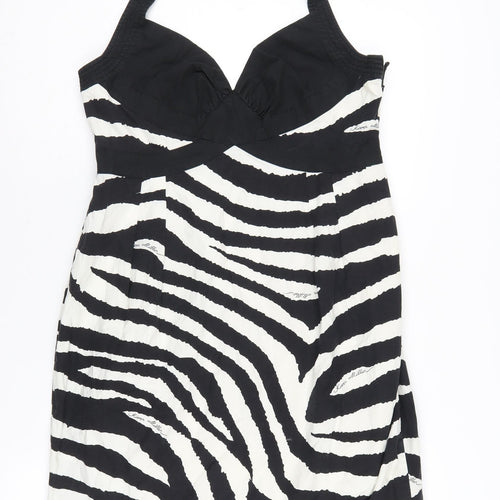 Karen Millen Women's Zebra Print Halter Dress, Size 14