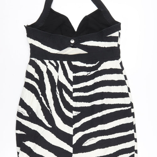 Karen Millen Women's Zebra Print Halter Dress, Size 14