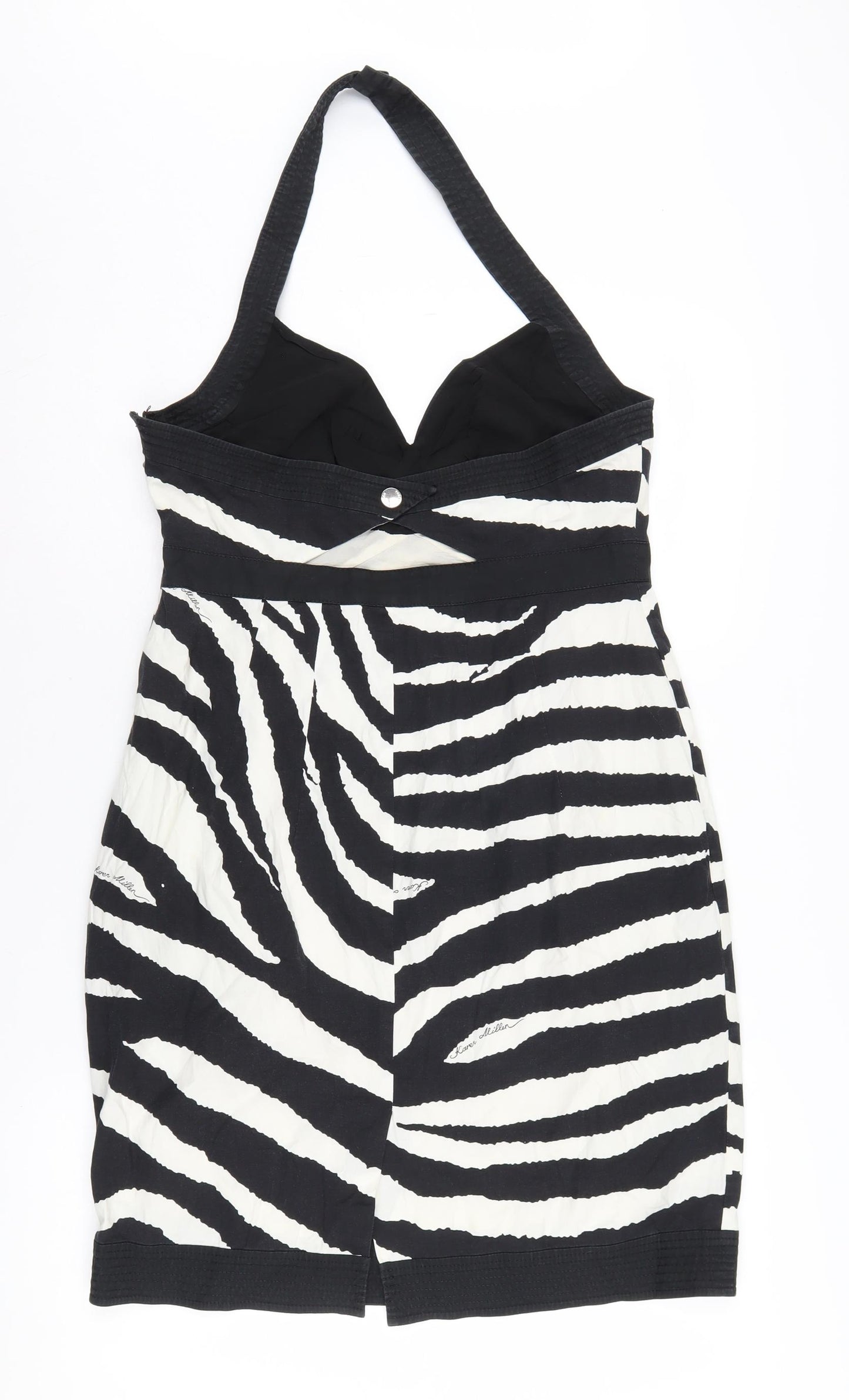 Karen Millen Women's Zebra Print Halter Dress, Size 14