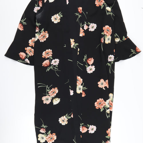 New Look Women's Black Floral Cardigan, Size 10