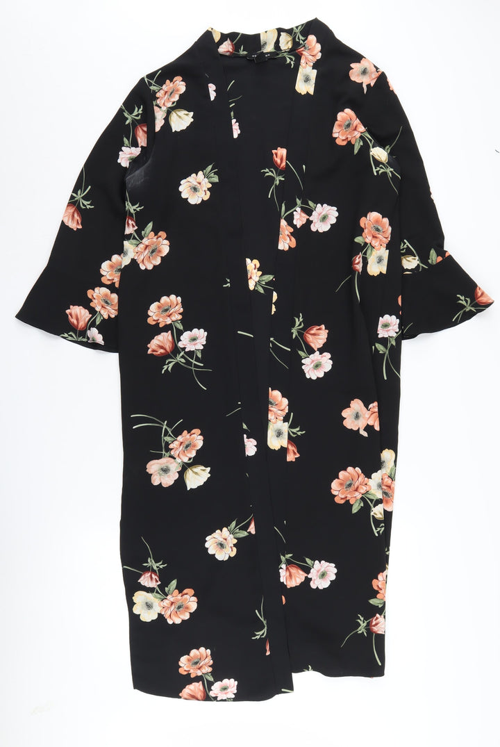 New Look Women's Black Floral Cardigan, Size 10