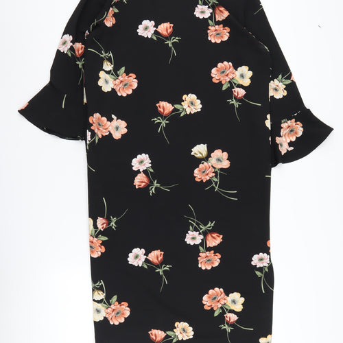 New Look Women's Black Floral Cardigan, Size 10