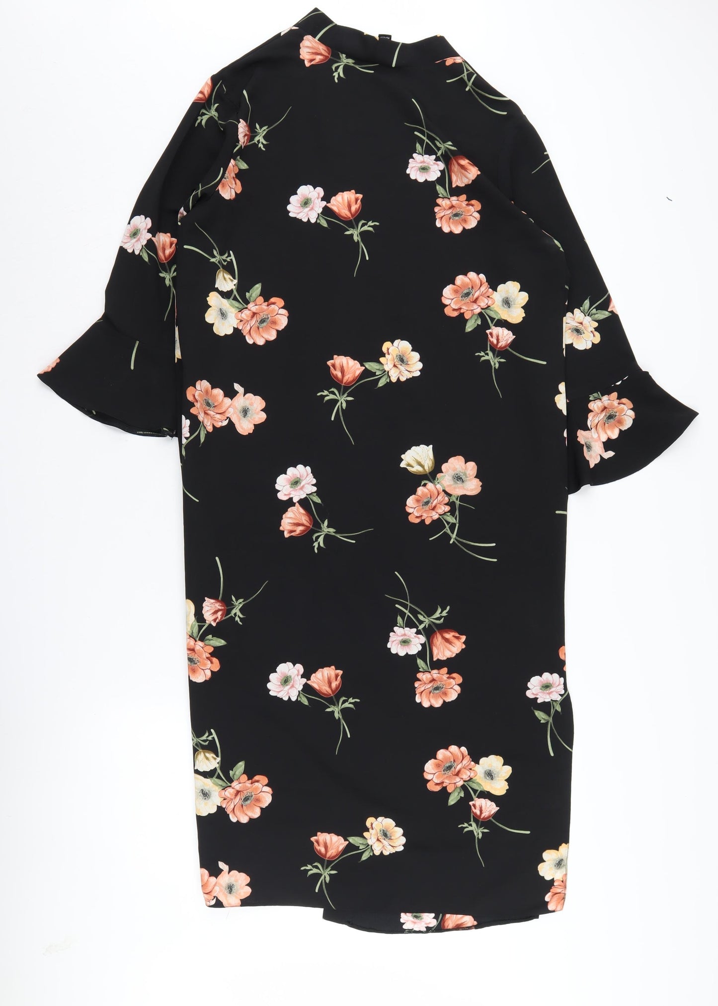 New Look Women's Black Floral Cardigan, Size 10
