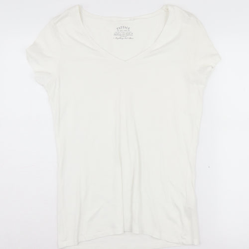 FatFace Women's White V-Neck T-Shirt Size 12