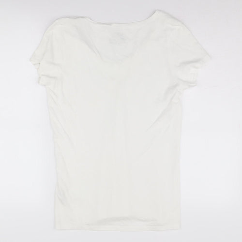 FatFace Women's White V-Neck T-Shirt Size 12