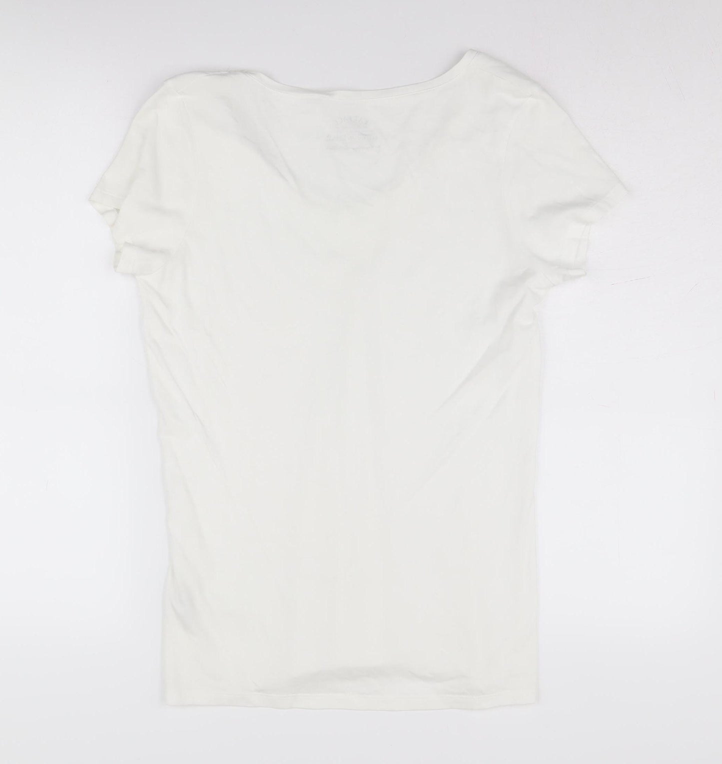 FatFace Women's White V-Neck T-Shirt Size 12