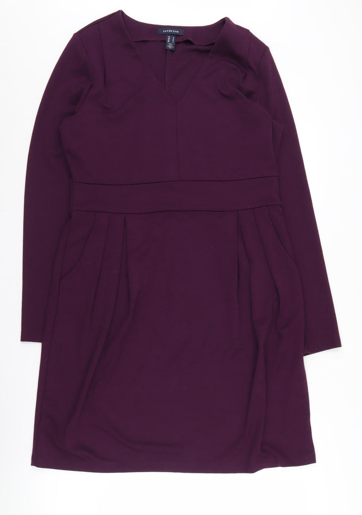 Lands' End Women's Purple Sheath Dress, M