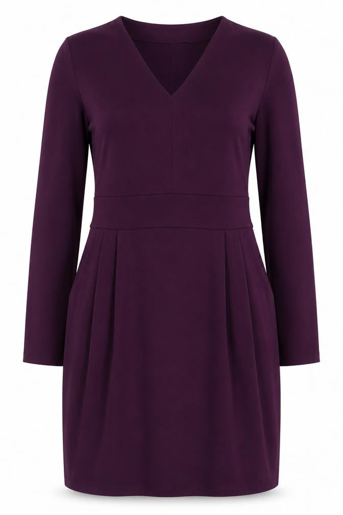 Front view of Lands' End Women's Purple Sheath Dress, M