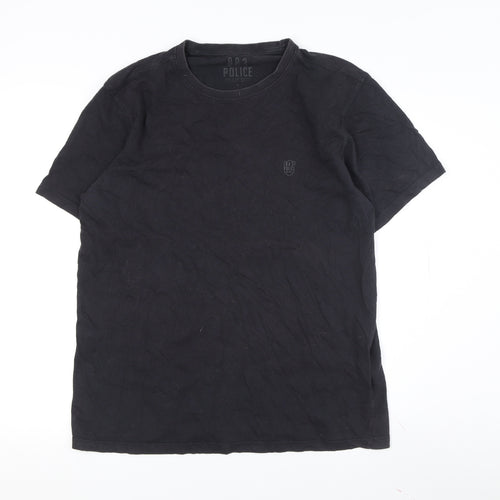 Police Men's Navy Slim Fit Cotton T-Shirt