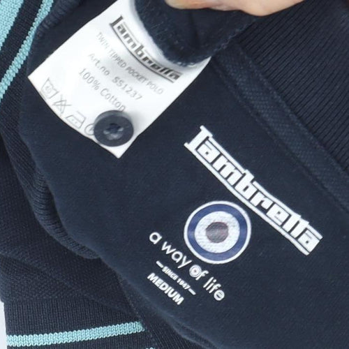 Lambretta Men's Blue Polo Shirt M Short Sleeve