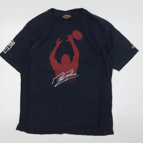 Tetley's Men's Blue Graphic T-Shirt L Vintage Crew Neck