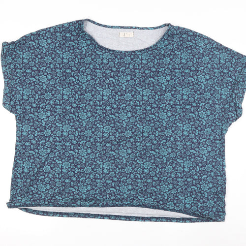 Julipa Women’s Blue Floral Basic T-Shirt, Size 15