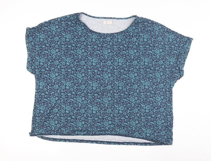 Julipa Women’s Blue Floral Basic T-Shirt, Size 15