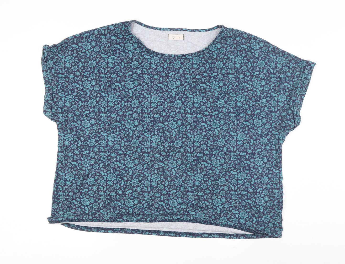 Julipa Women’s Blue Floral Basic T-Shirt, Size 15