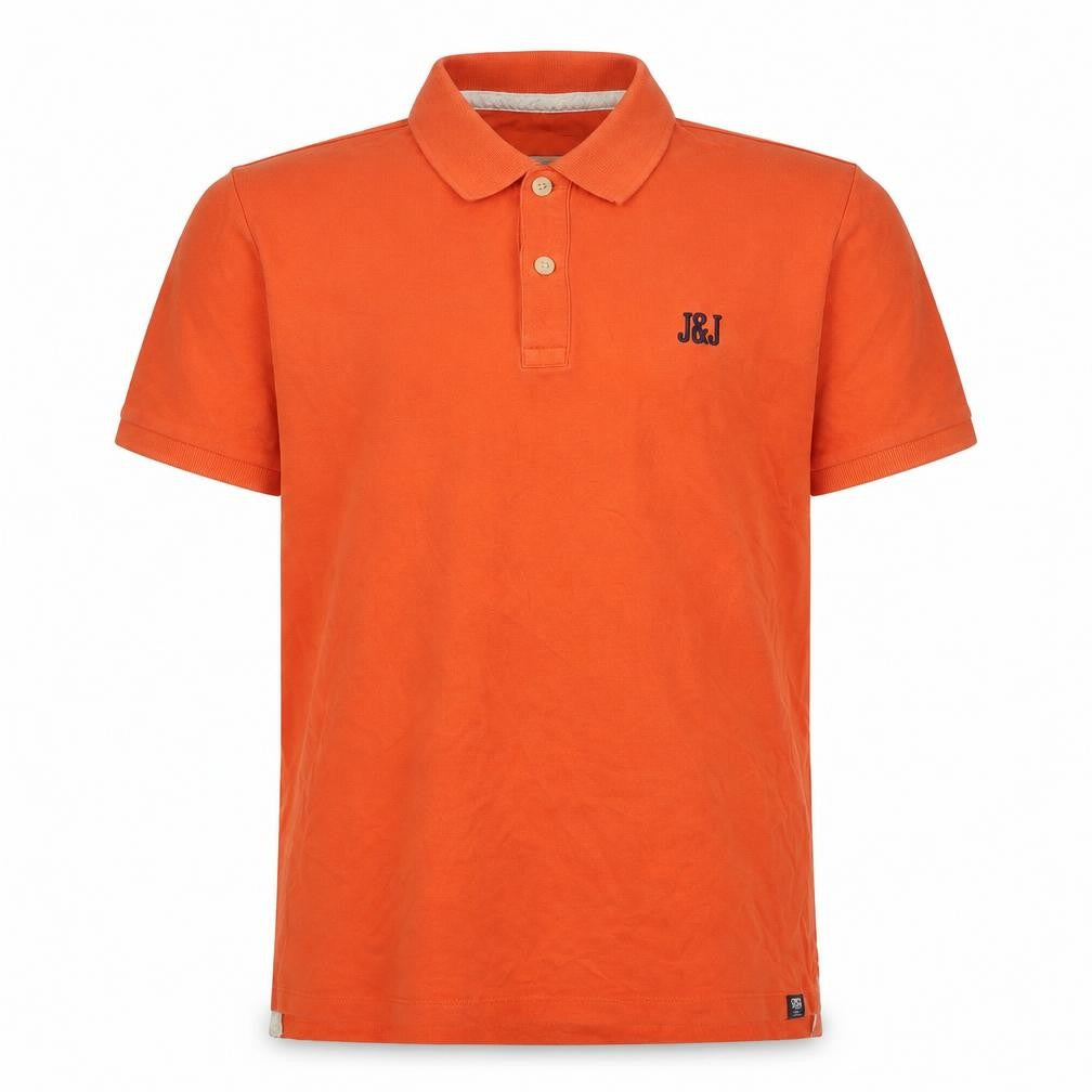 Jack & Jones Men's Orange Polo Shirt L Short Sleeve