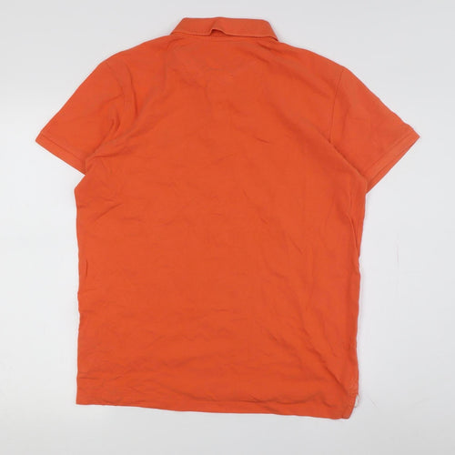Jack & Jones Men's Orange Polo Shirt L Short Sleeve