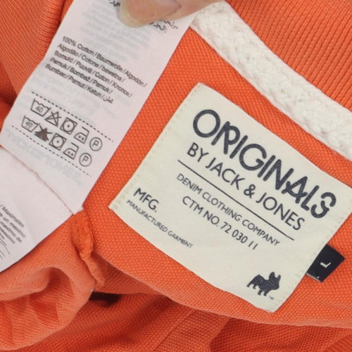 Jack & Jones Men's Orange Polo Shirt L Short Sleeve