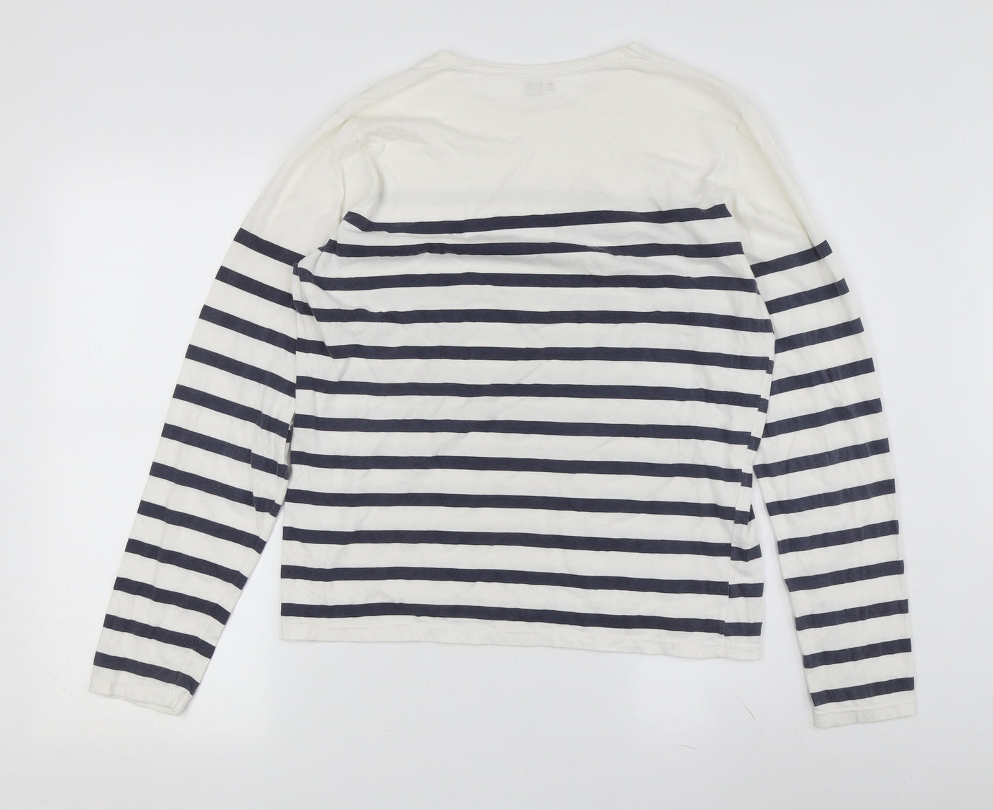 Laie Unisex White Striped Long Sleeve T-Shirt M
