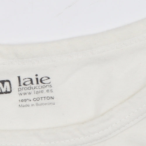Laie Unisex White Striped Long Sleeve T-Shirt M