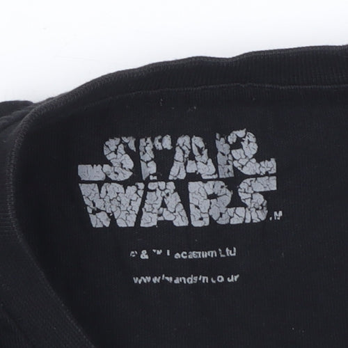 Star Wars Boys Black T-Shirt Age 9-10 Years Short Sleeve