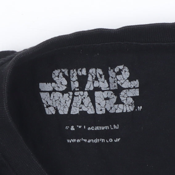Star Wars Boys Black T-Shirt Age 9-10 Years Short Sleeve