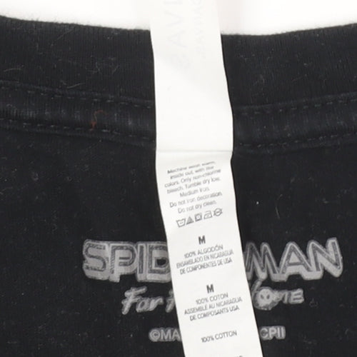 Canvas Men's Black Spider-Man T-Shirt Medium
