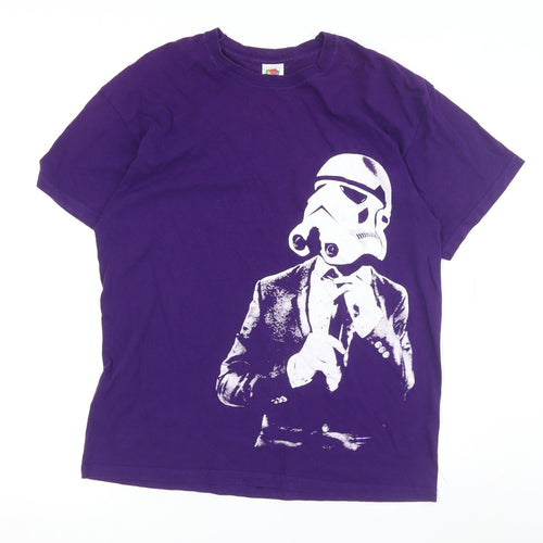 Fruit of the Loom Purple Unisex T-Shirt, Medium
