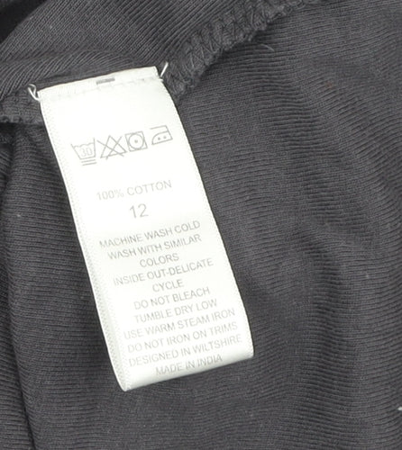 Mistral Women's Grey Henley T-Shirt, Size 12