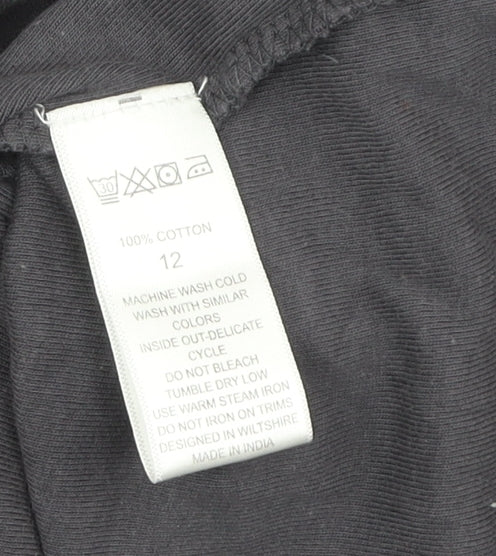 Mistral Women's Grey Henley T-Shirt, Size 12