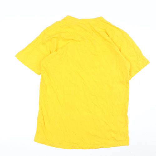 AZ VIP-ZONE Men's Yellow Transport Graphic L Cotton T-Shirt