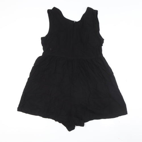 Angie Women's Black Playsuit Sleeveless Round Neck Size S