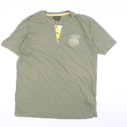 atlasformen Green Men's Henley T-Shirt L - Casual Style