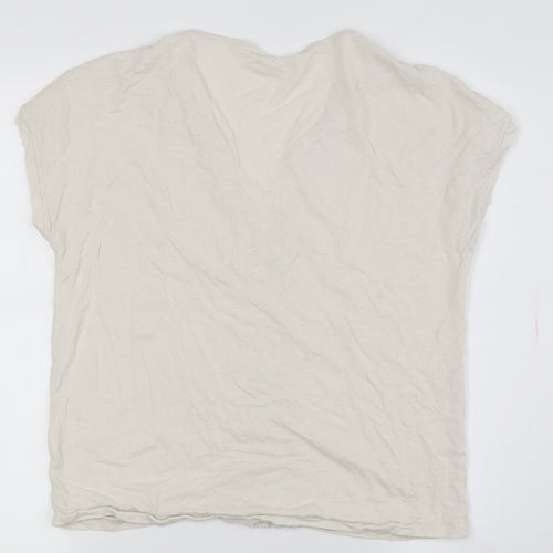 Hush Women's Beige V-Neck T-Shirt XS