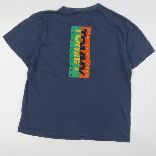 Tommy Jeans Men's Blue Graphic T-Shirt, M, Crew Neck