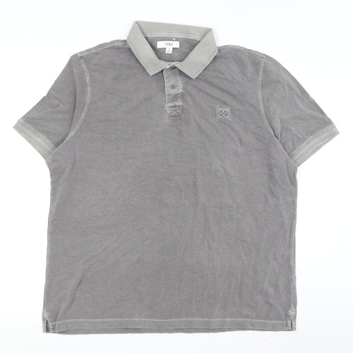 Marks and Spencer Men's Grey XL Polo Shirt