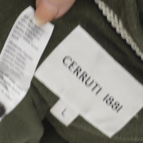 Cerruti 1881 Men's Green Polo, Size L, Short Sleeve