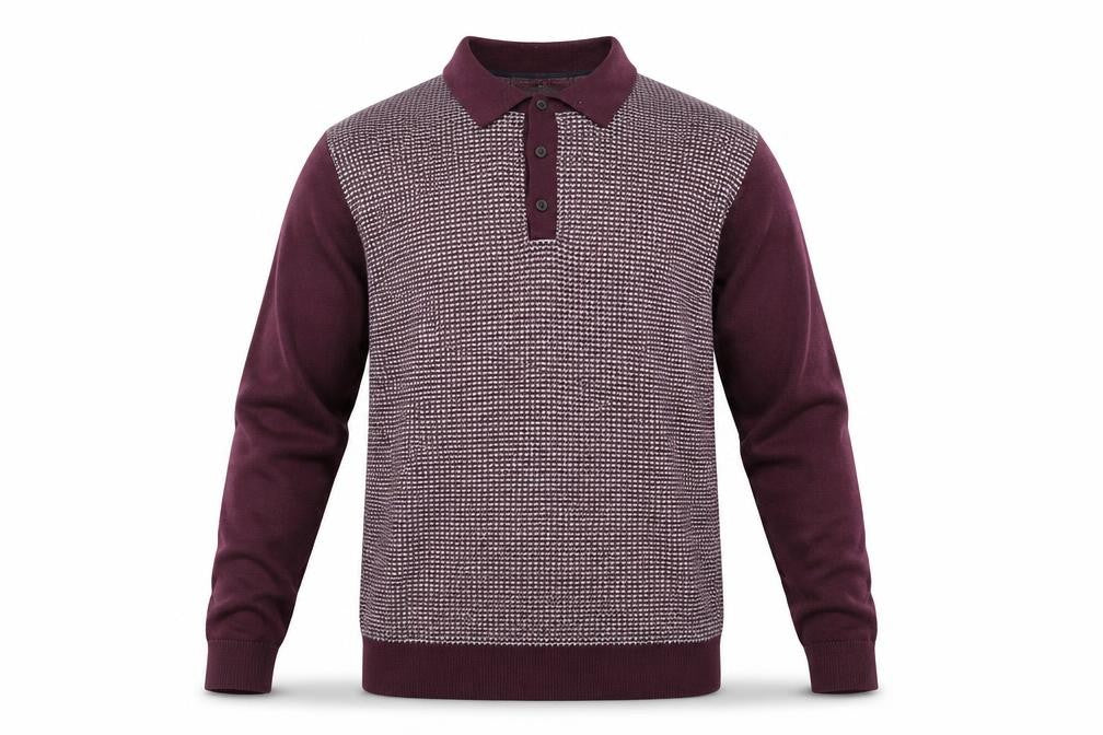 Front view of Marks & Spencer Men's Purple Collared jumper M