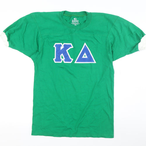 Game Sportswear Green T-Shirt, Size S-M, Short Sleeve Crew Neck