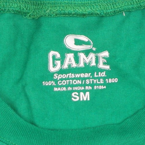 Game Sportswear Green T-Shirt, Size S-M, Short Sleeve Crew Neck
