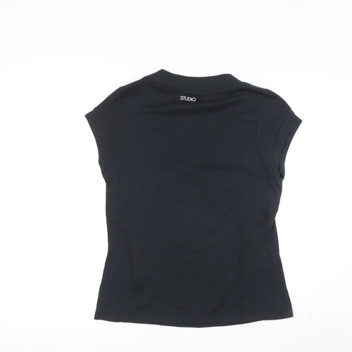 Nike Women's Black T-Shirt, Size S, Slim Fit, Sports