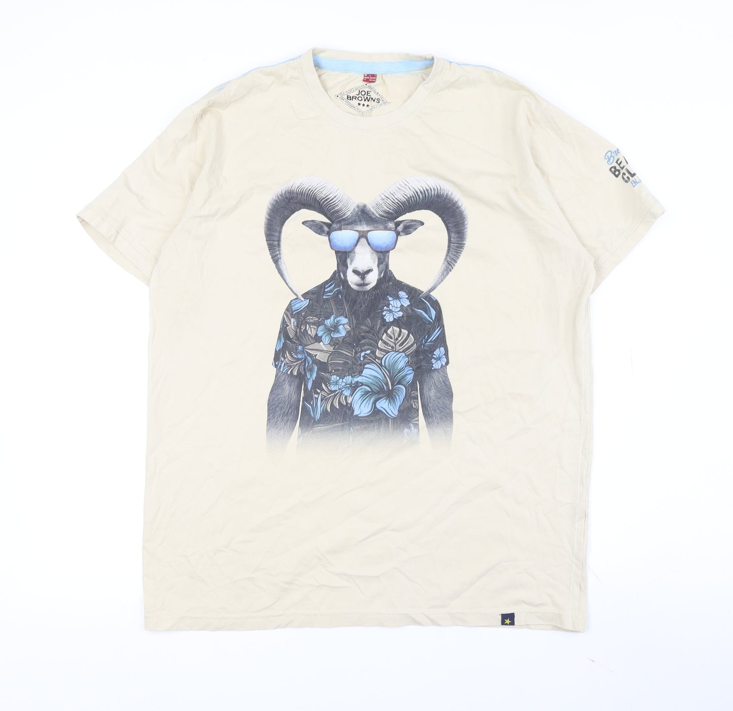 Joe Browns Men's Beige Animal Graphic T-Shirt, L