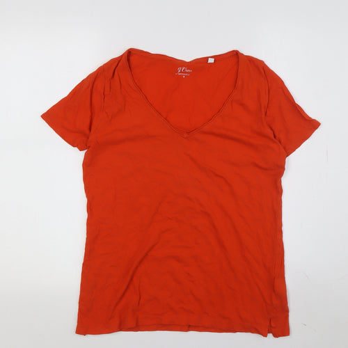 J.Crew Women's Red Jersey V-Neck T-Shirt, Size S