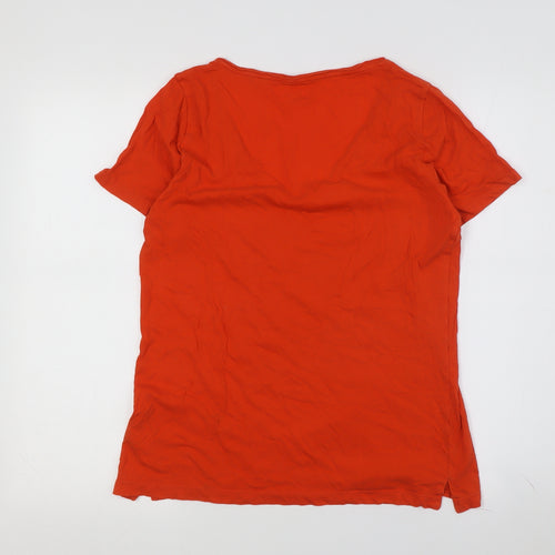 J.Crew Women's Red Jersey V-Neck T-Shirt, Size S