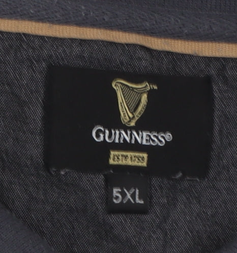 Guinness Grey Striped Men's 5XL Polo Shirt