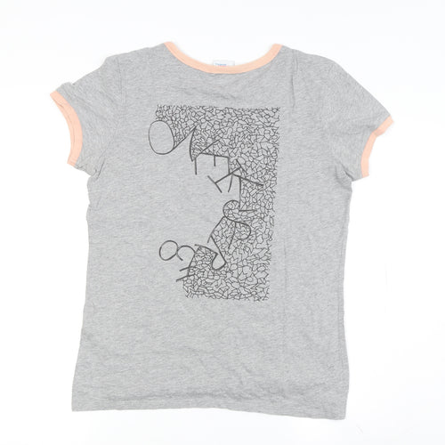 O'Neill Women's Grey Ringer T-Shirt - Medium