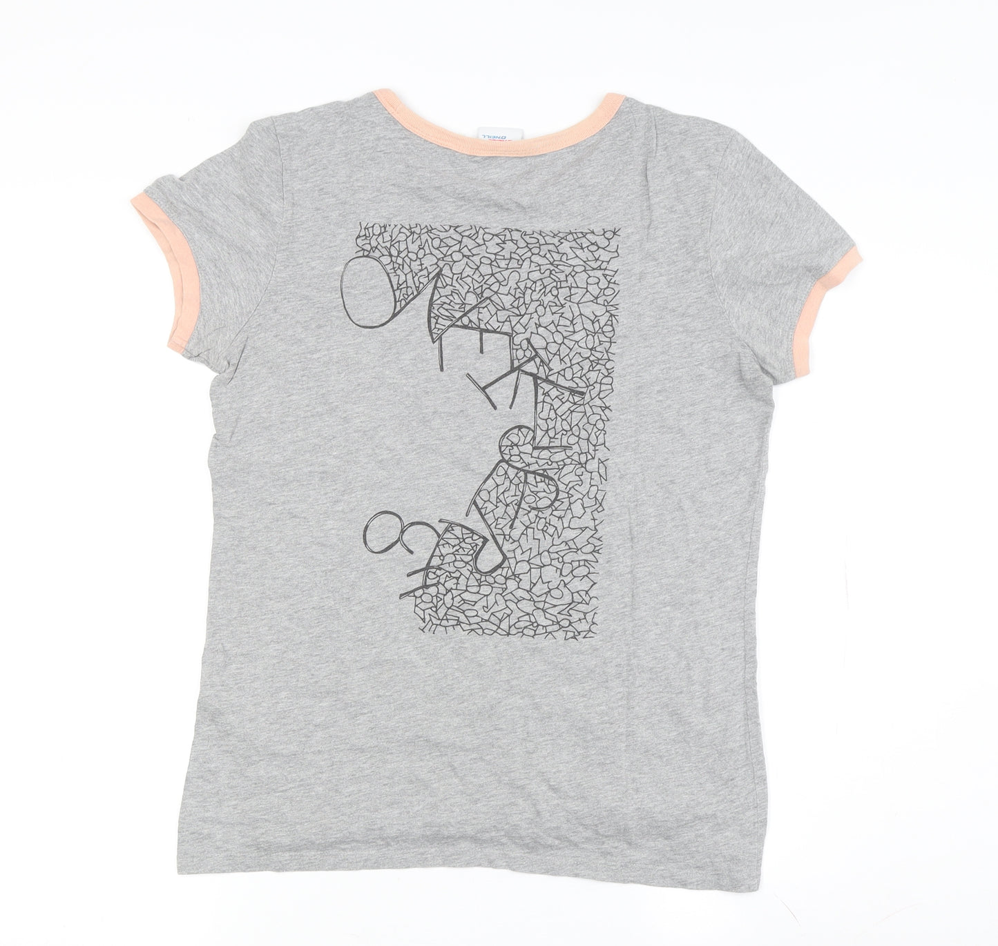 O'Neill Women's Grey Ringer T-Shirt - Medium